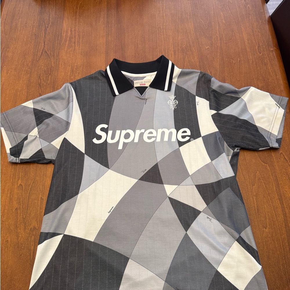 Emilio Pucci Men's Black and Gray Polo Shirt